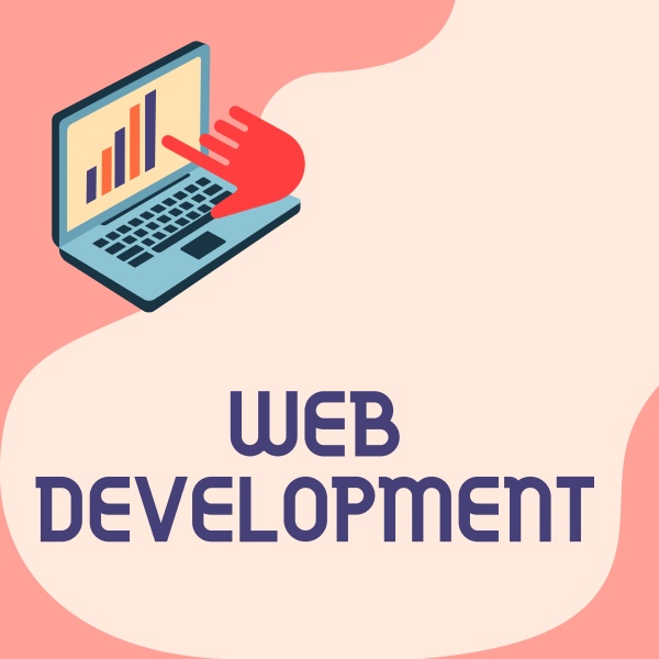 text sign showing web development