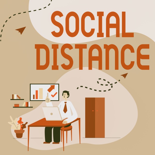 conceptual display social distance concept