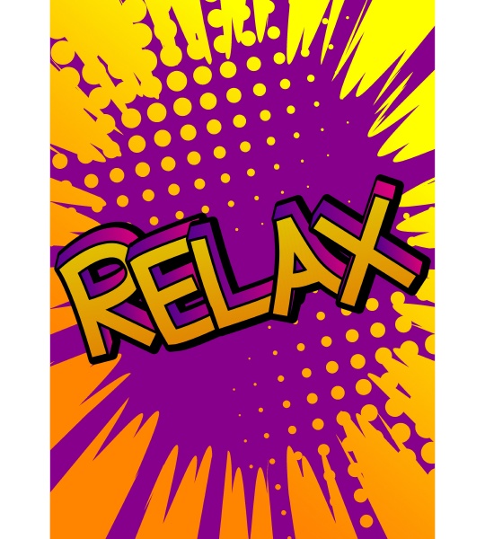 relax comic book word text
