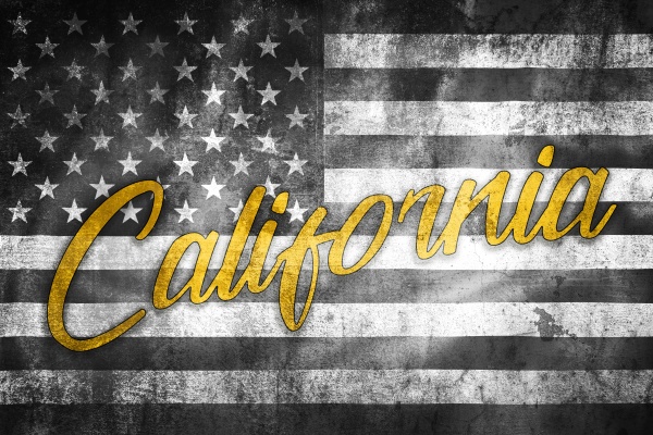 california usa banner illustration on grunge
