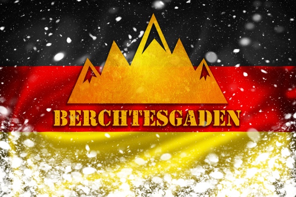 berchtesgaden banner illustration on german flag