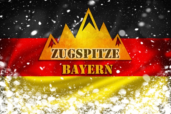 zugspitze bayern peak banner illustration on