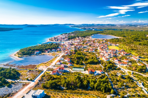 sibenik archipelago aerial view of