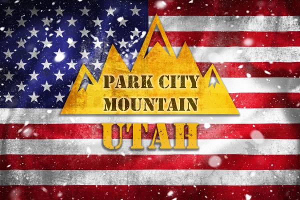 park city mountain utah banner illustration