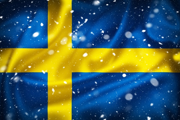 sweden flag silk surface illustration with