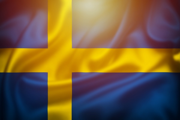 sweden flag silk surface illustration with