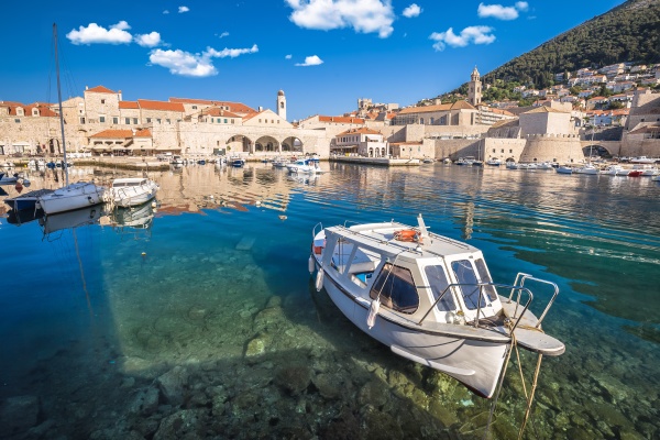 dubrovnik historic city harbor and