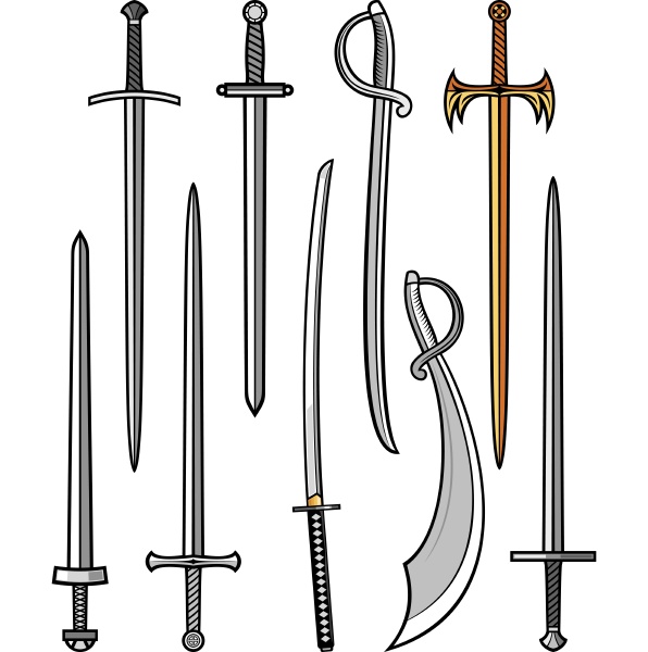 collection of swords and sabers