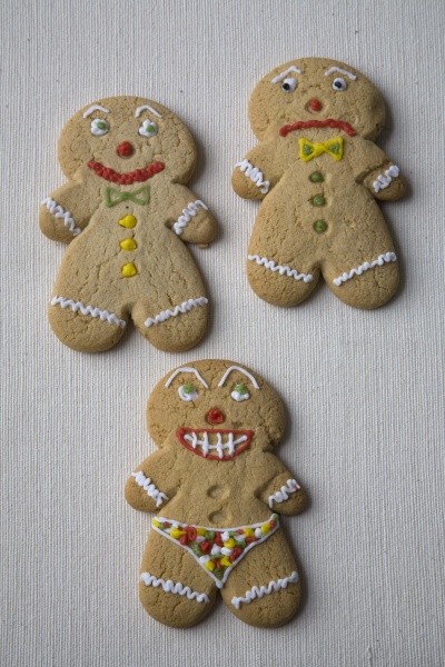 gingerbread men with different faces