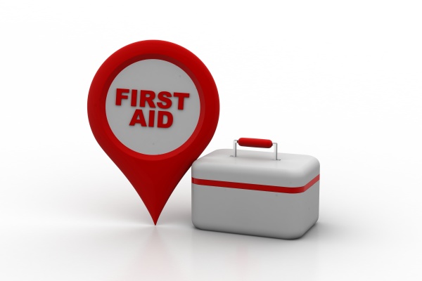 first aid kit with map locator