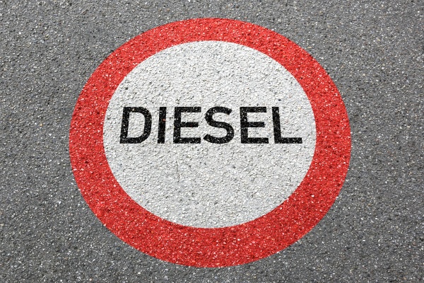 diesel driving ban road sign roadsign