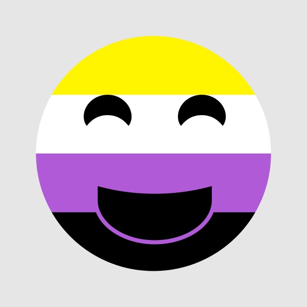 nonbinary emoji vector icon on white