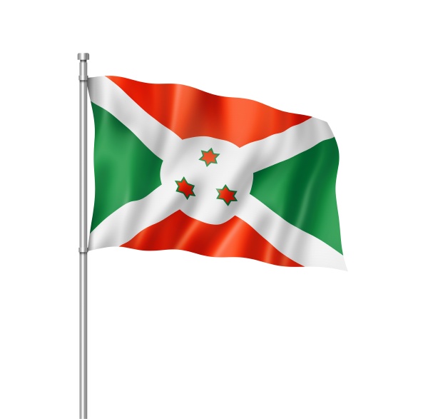 burundian flag isolated on white