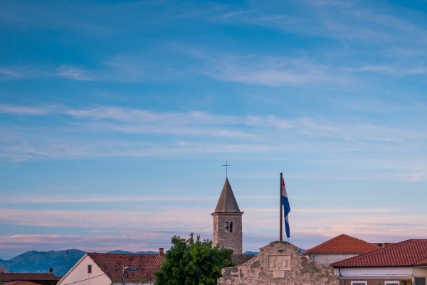 skyline of town nin in croatia