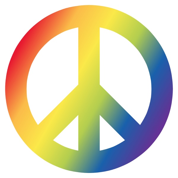 rainbow colors peace sign
