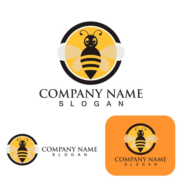 honeycomb bee animal logo vector image