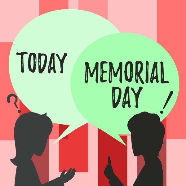 text caption presenting memorial day