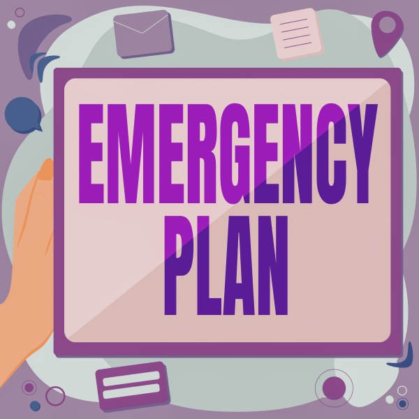 writing displaying text emergency plan