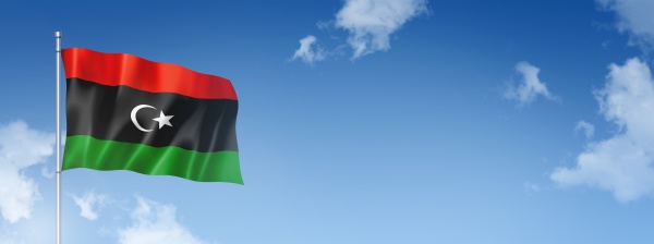 libyan flag isolated on a blue