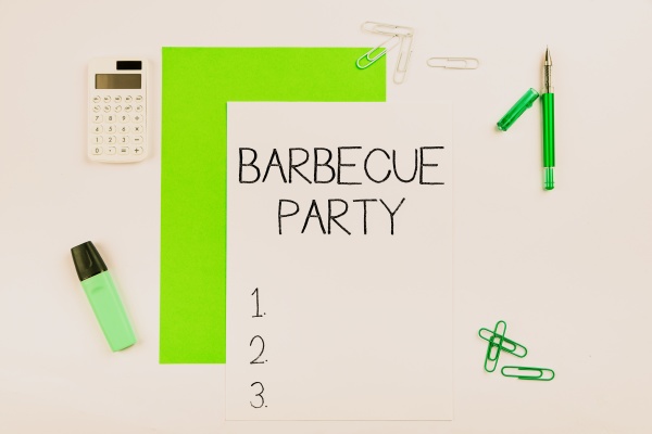 conceptual caption barbecue party word