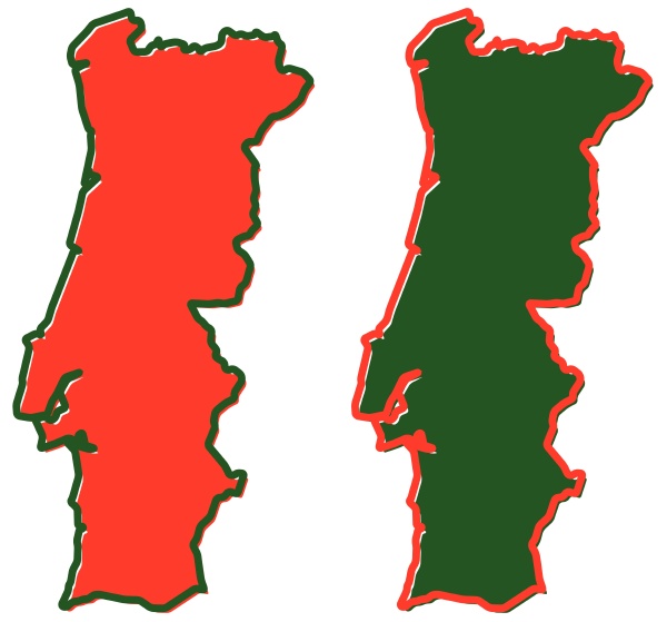 simplified map of portugal outline