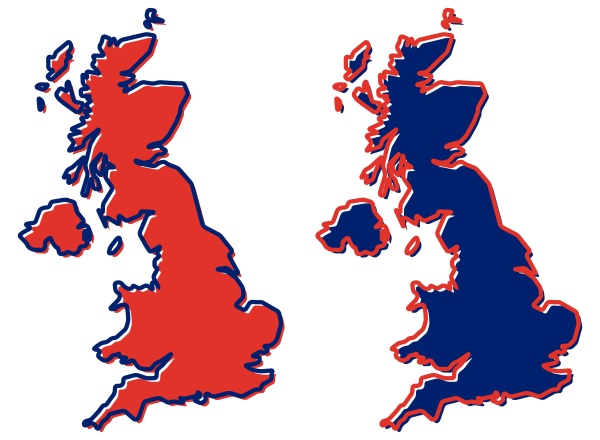 simplified map of united kingdom outline