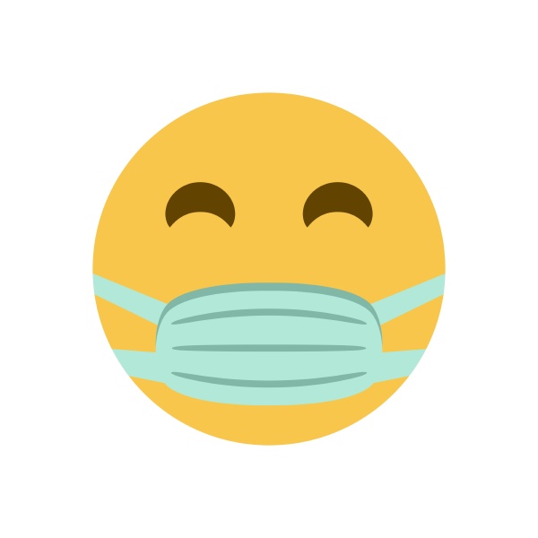 emoji with mask vector icon on