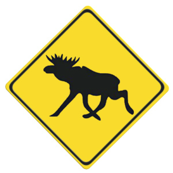 road sign attention animal