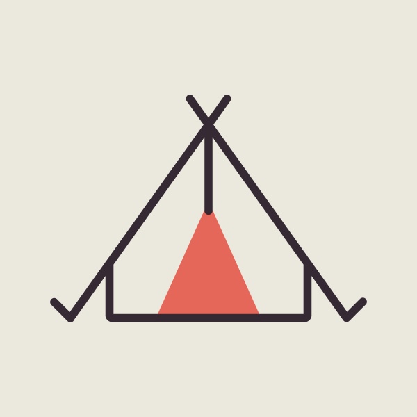 tourist tent vector icon camping