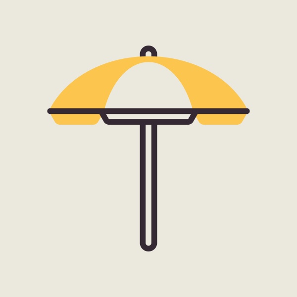 beach parasol flat vector icon design