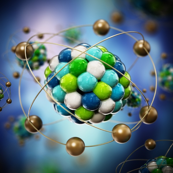 abstract molecule model consisting of colored