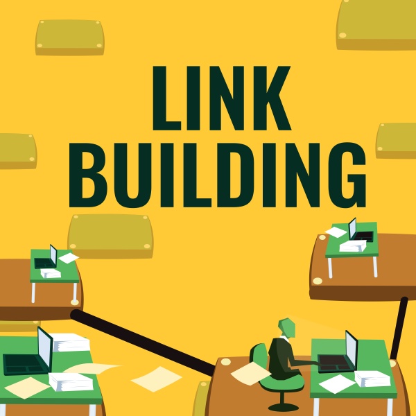 text sign showing link building