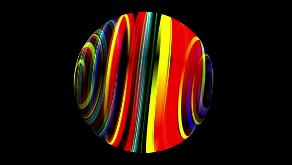 3d illustration of colorful sphere black