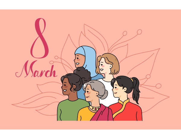 diverse women celebrate international women day