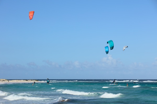 kite and wing surfers at boca