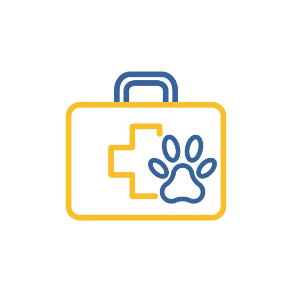 pet first aid kit vector icon