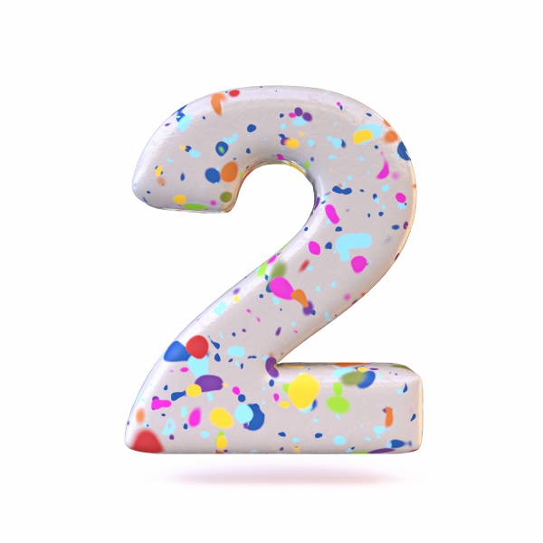 colorful terrazzo pattern font number 2