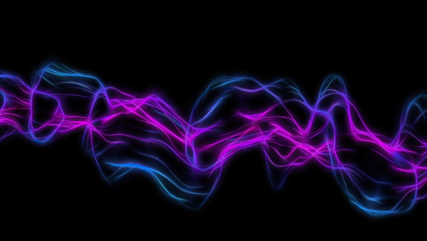 abstract fractal colorful lines over black