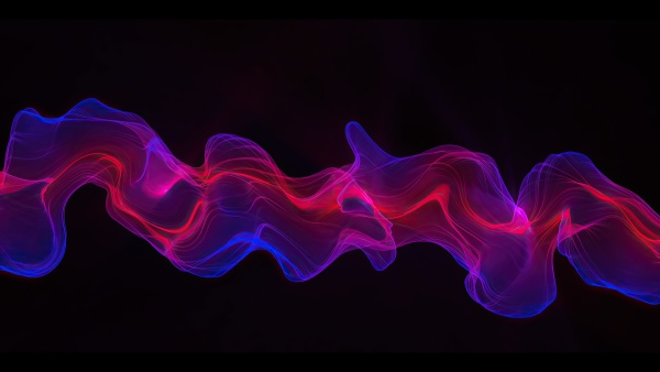 abstract digital wave and smoke flow