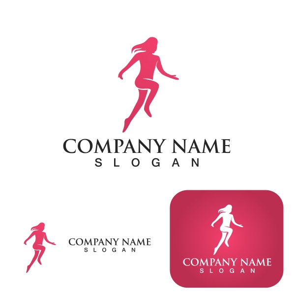 healthy life people jump logo template