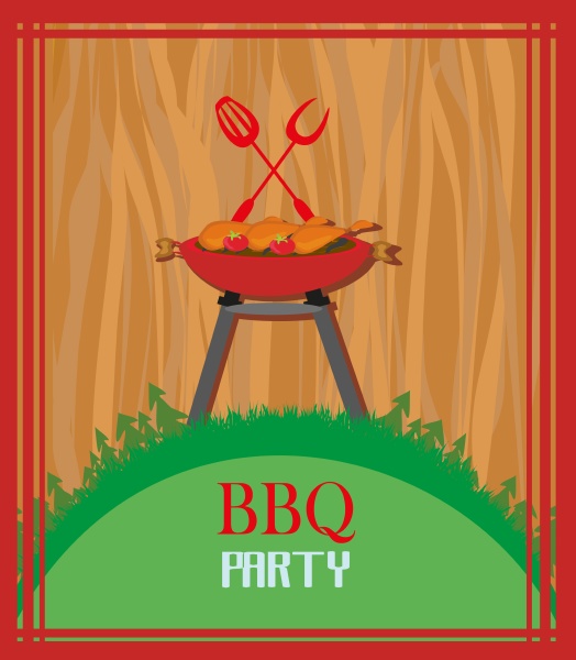barbecue party menu card invitation