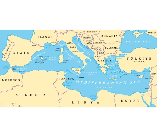 ~the Mediterranean Sea  Political Map 31583103 Detail 