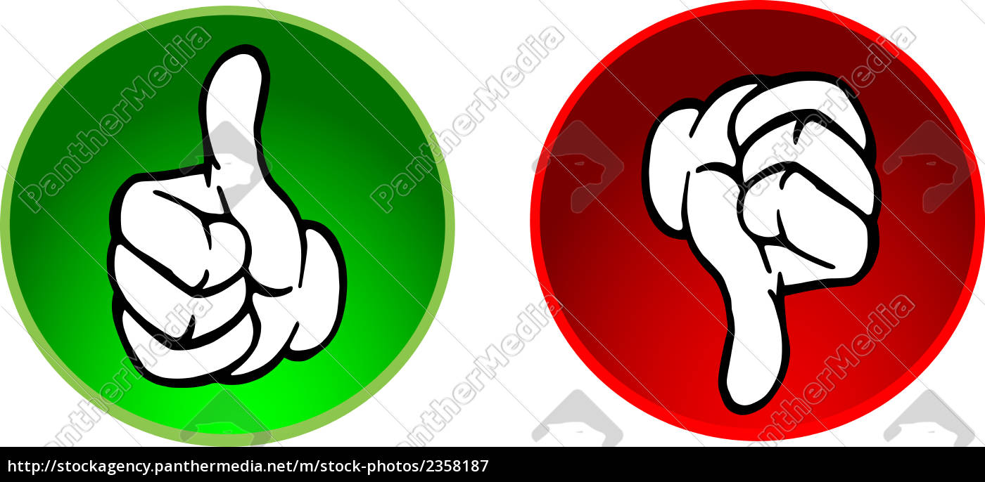 Button Thumbs Up And Thumbs Down Stock Photo Panthermedia Stock Agency