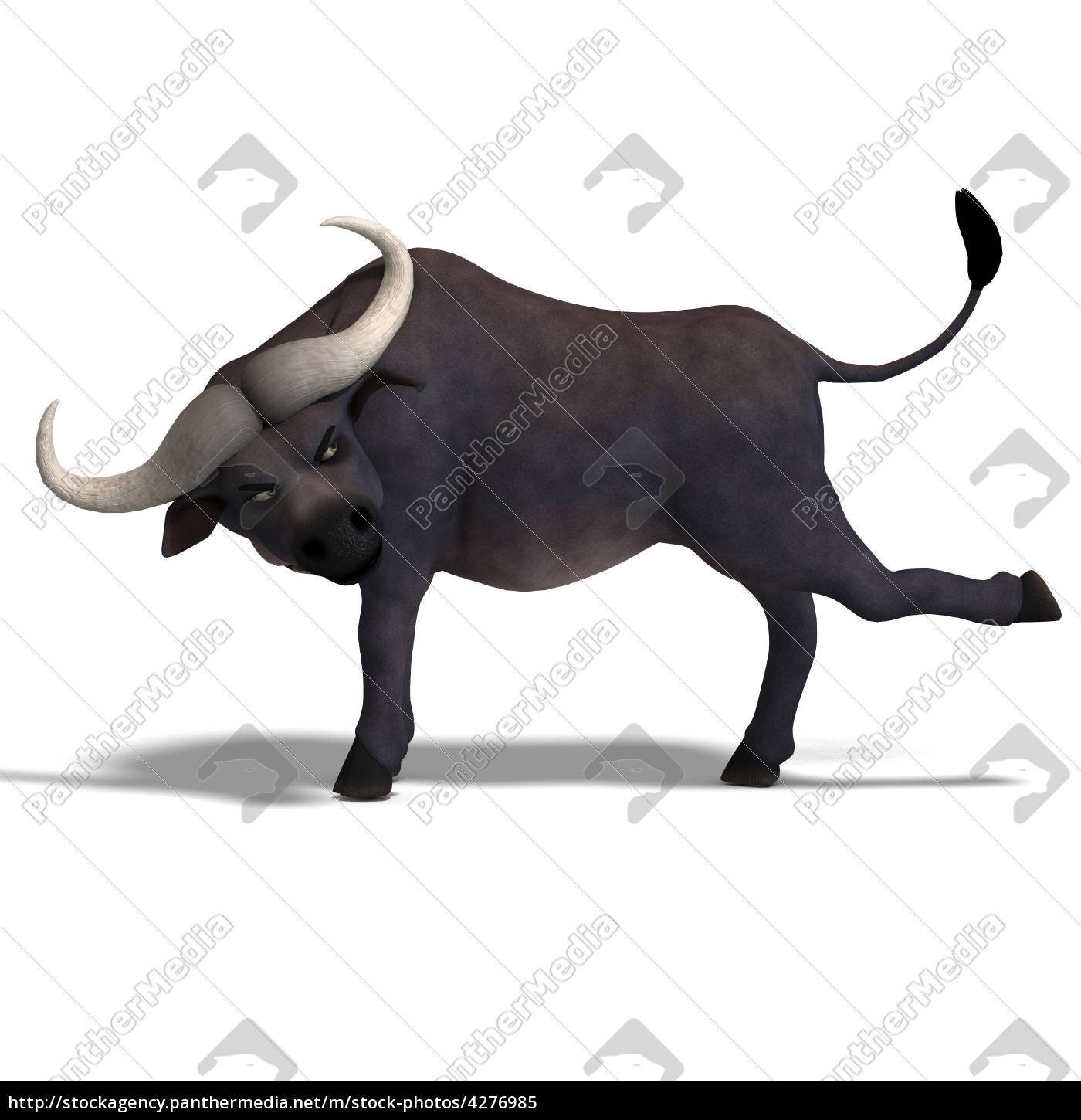 very cute and funny cartoon buffalo Stock - | PantherMedia Agency