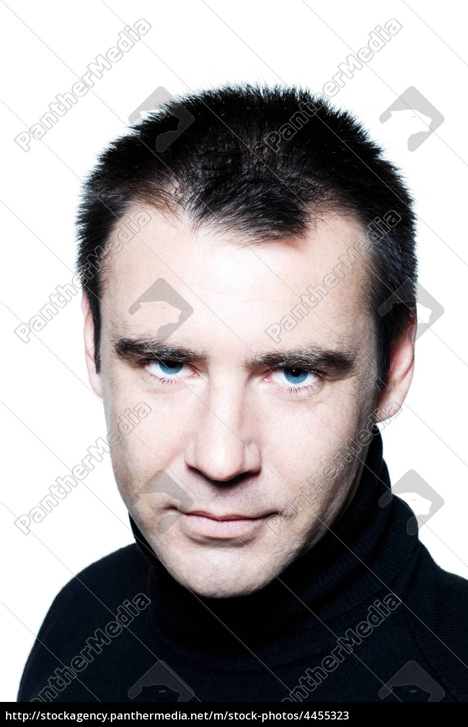 Stock Photo 4455323 Handsome Caucasian Man Blue Eyes Serious Seductor Portrait