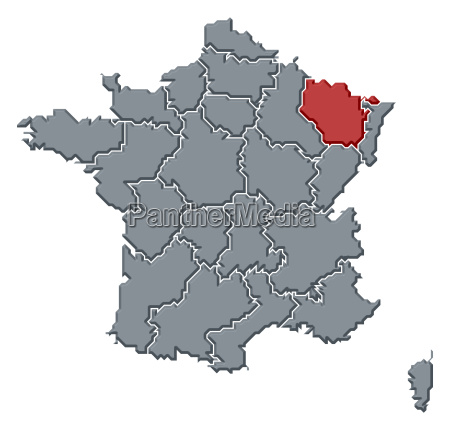 Map of France Lorraine highlighted - Stock Photo #5521375 ...