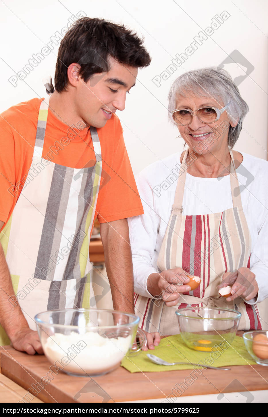 Grandmother And Grandson Cooking Together Stock Photo 5799625 Panthermedia Stock Agency