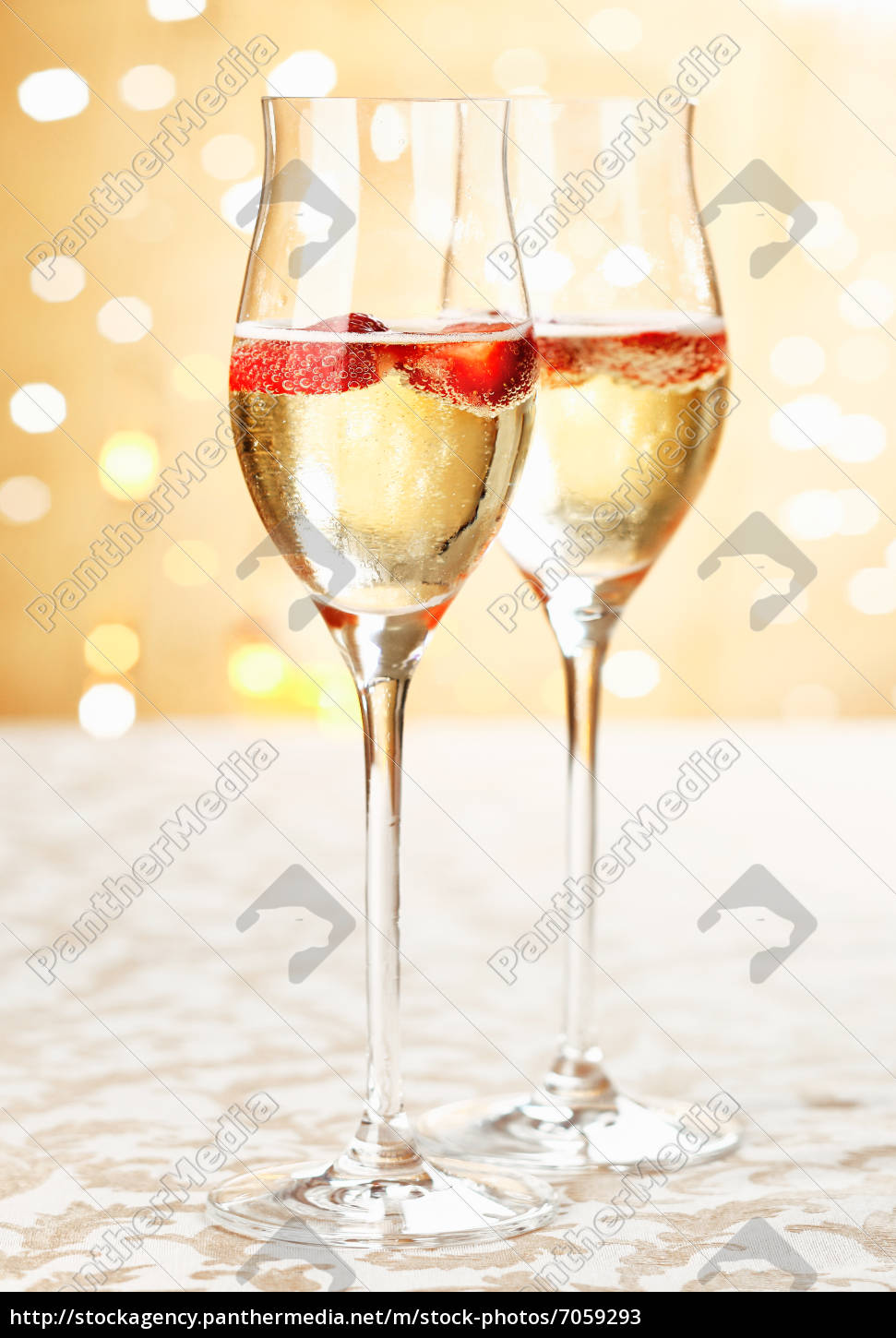 festive champagne glasses