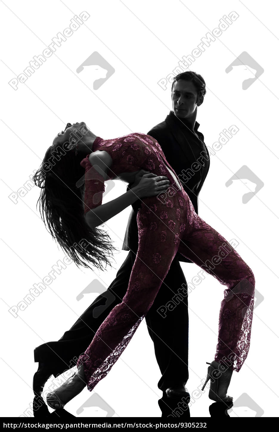 Royalty Free Photo 9305232 Couple Man Woman Ballroom Dancers Tangoing Silhouette
