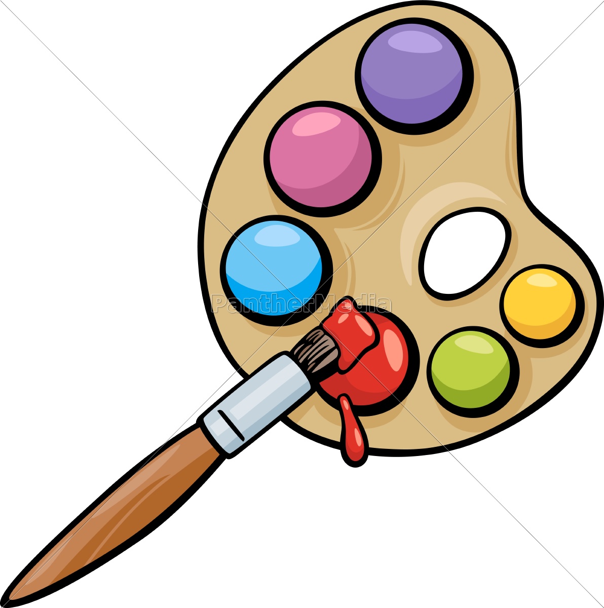 Brush And Palette Clip Art Cartoon Royalty Free Photo 10085780 Panthermedia Stock Agency